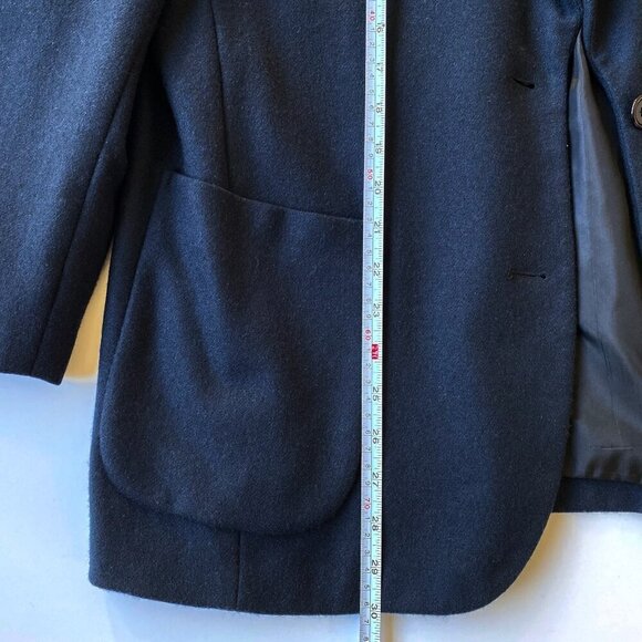Womens Vintage Japanese Wool Blazer Size M Made In Japan Black Lined Oversized - Picture 12 of 12